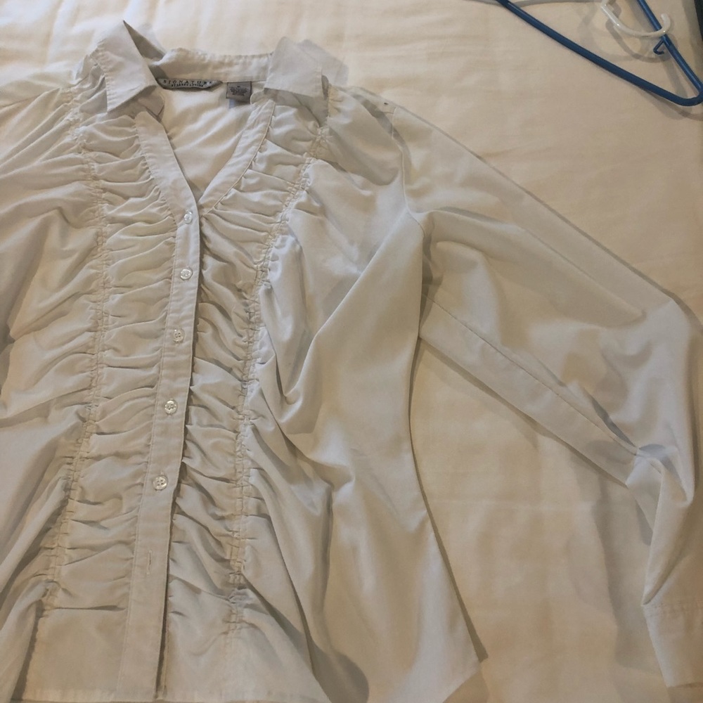 White Ruffled Blouse